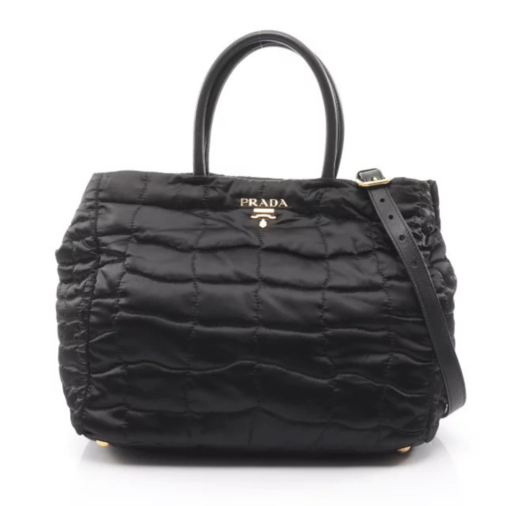Prada Tote Tessuto Saffiano Bag Leather Black